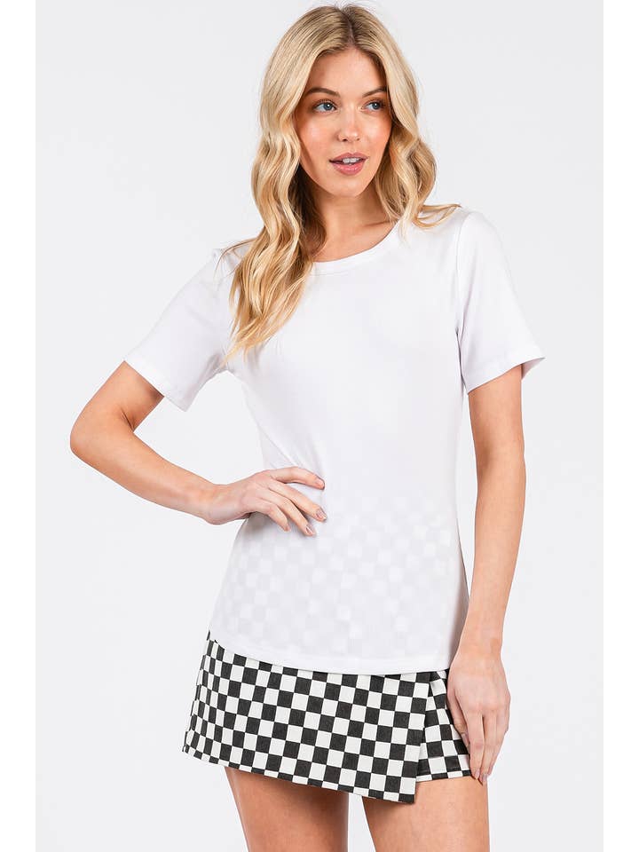 mittoshop – wholesale Stickad topp - Dam – RIBBAD RUNDHALSAD KORTÄRMAD KLASSISK BAS-T-SHIRT16