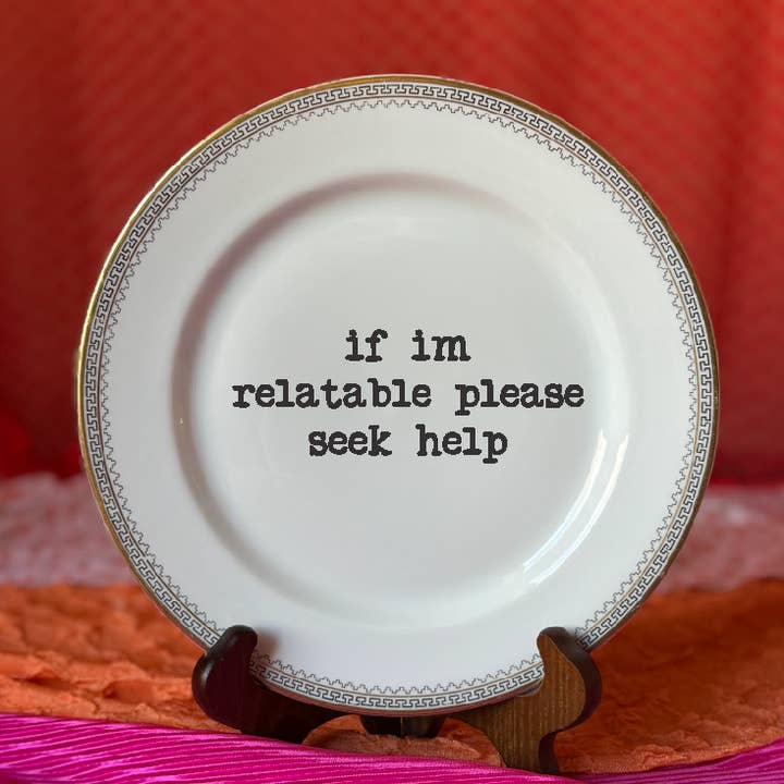 Upcycled Funny Plates, Relatable, Gift Shop, Tourist for wholesale by pretty little creeps