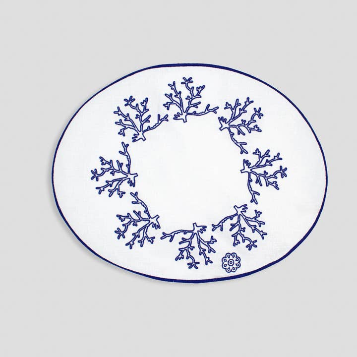 MORGENMADSSERVIET BLÅ KORAL for engroshandel hos Cibelle