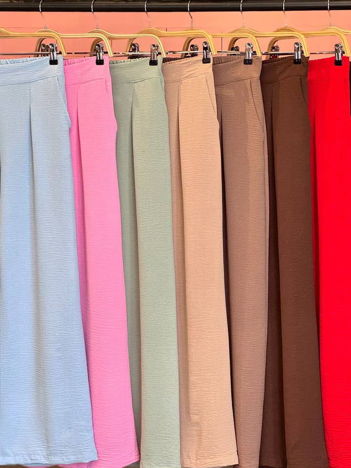 ISP1342A Flowy Pants Sage for wholesale by If She Loves