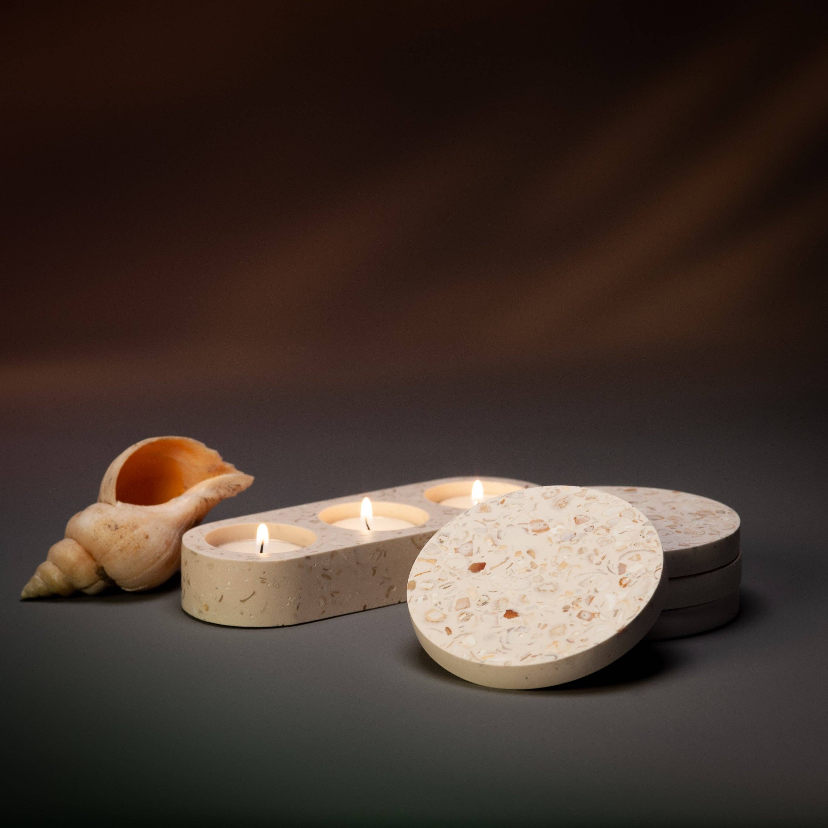 Kay Carter Studio - Wholesale Candle Holder - SHELL TERRAZZO TEA LIGHT HOLDER2