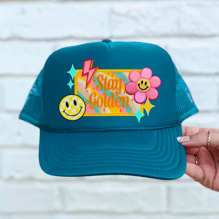 Stay Golden - Western truckerhoed met imitatiepatch voor wholesale door Western Wholesale