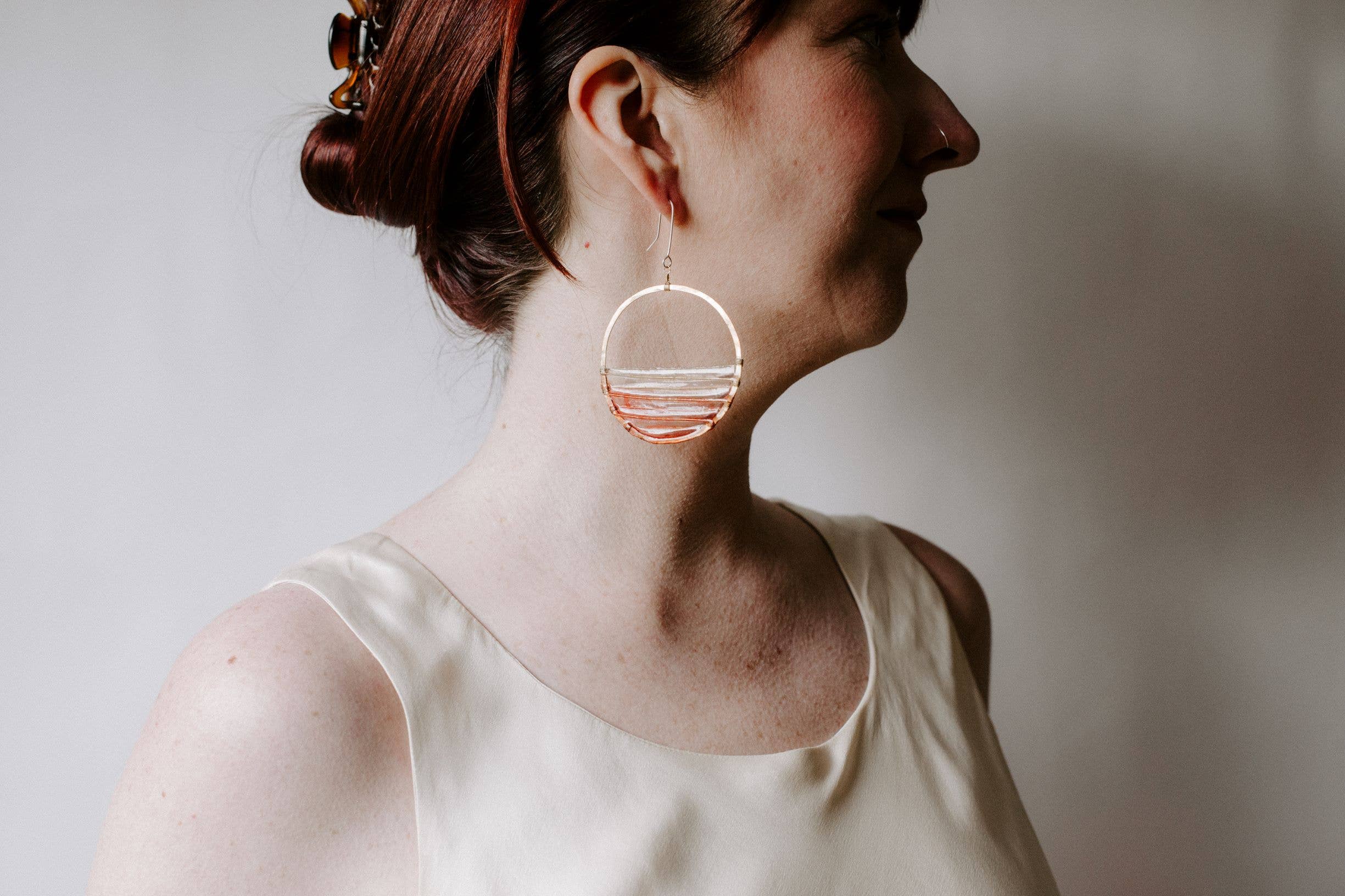 Verso - Wholesale Dangle Earrings - Sunrise Earrings, Gold-Filled, Large2