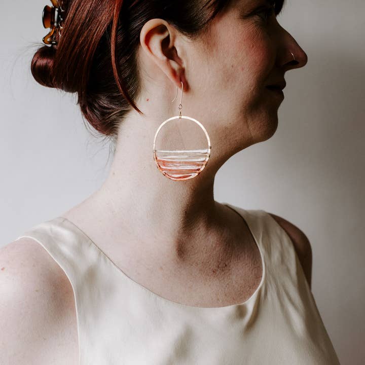 Verso - Wholesale Dangle Earrings - Sunrise Earrings, Gold-Filled, Large2