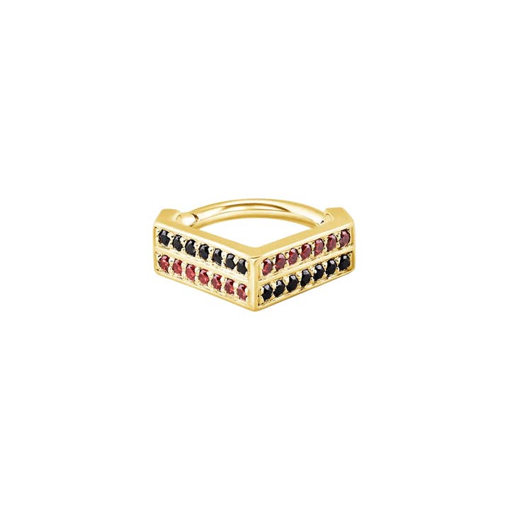 Vincent Clicker – 14K/18K Gold Pavé Gem Clicker Ring for wholesale by Piercing-zone