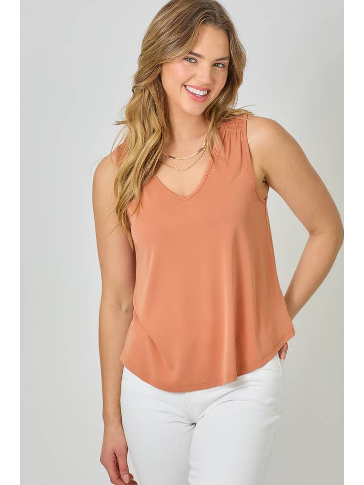 Mystree - Venta al por mayor Camiseta sin mangas - Mujer - 61036 Camiseta de Tirantes con Hombros Fruncidos de Cupro Modal14