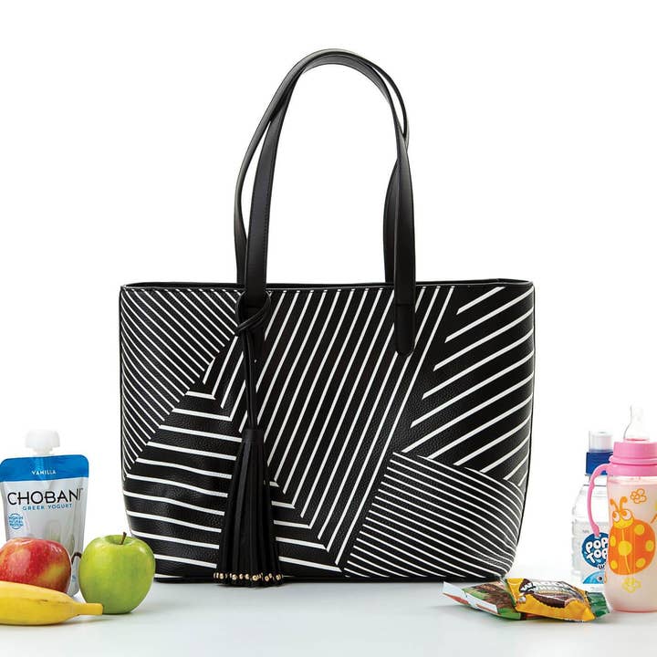 Cool Clutch Pty Ltd - Wholesale Cooler/Cooler Bag - Michelle Cool Clutch (Black & White Stripe) Cooler Bag Tote17