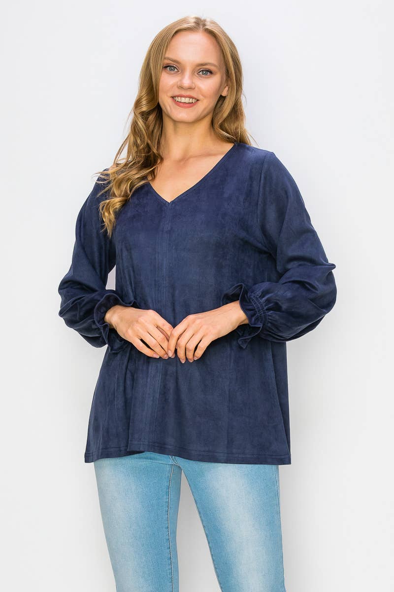 Joh Apparel - Wholesale Blouse - Women's - Abigail Stretch Suede Top29