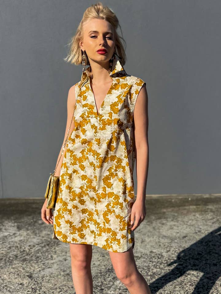 hoss Ginger Dress - Gold vine for wholesale by HOSS