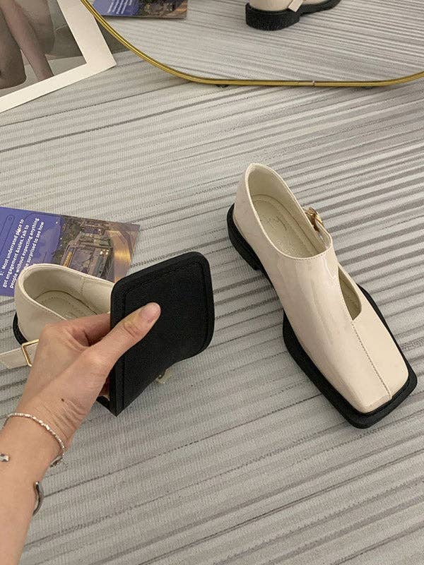 Mirazshoes WholeSale - Vendita all'ingrosso Ballerine - Donna - Mocassini bassi con punta quadrata e snodo cavo con fibbia10