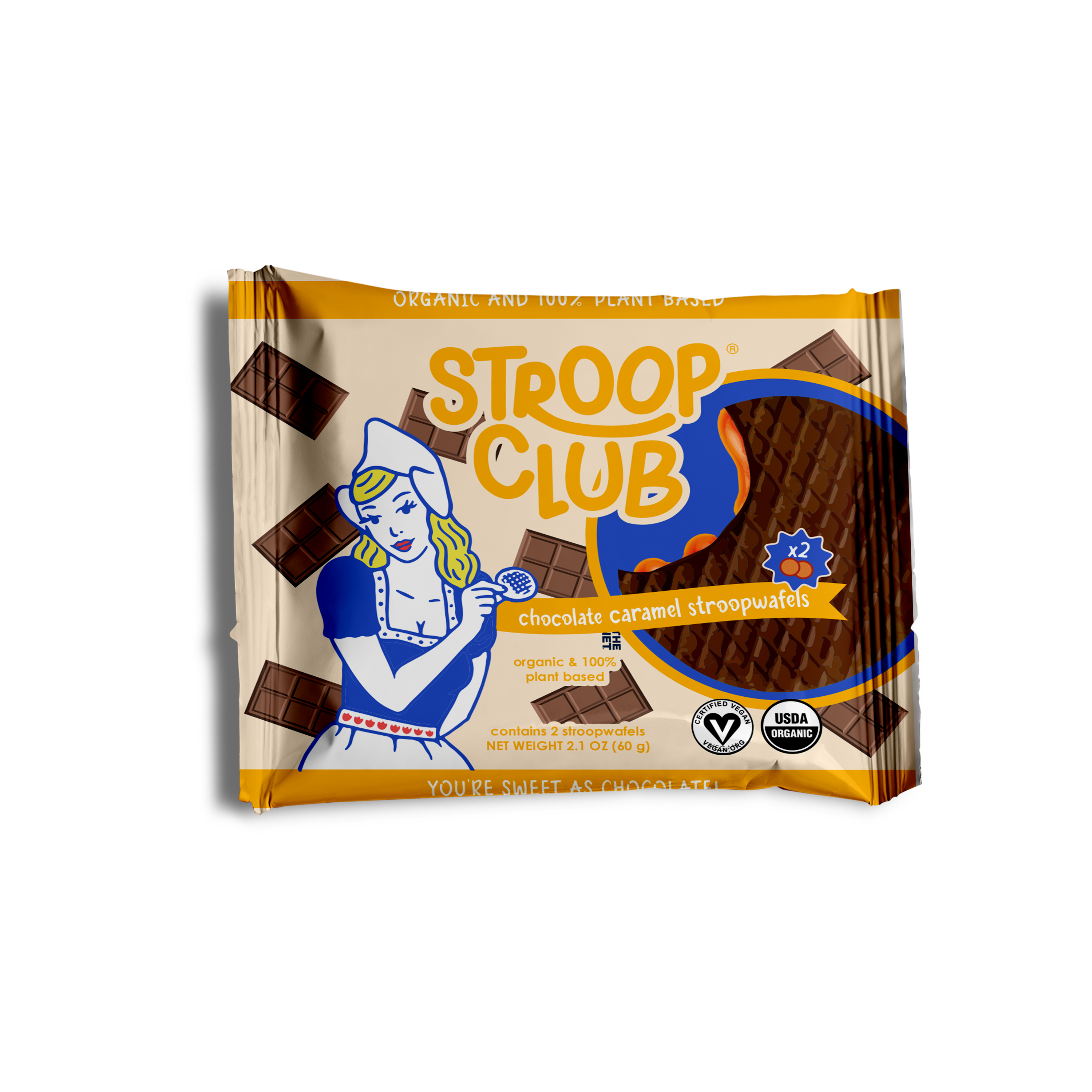 Stroop Club - Wholesale Cookie - Chocolate Caramel Organic & Plant-based  Stroopwafel 2-pack1