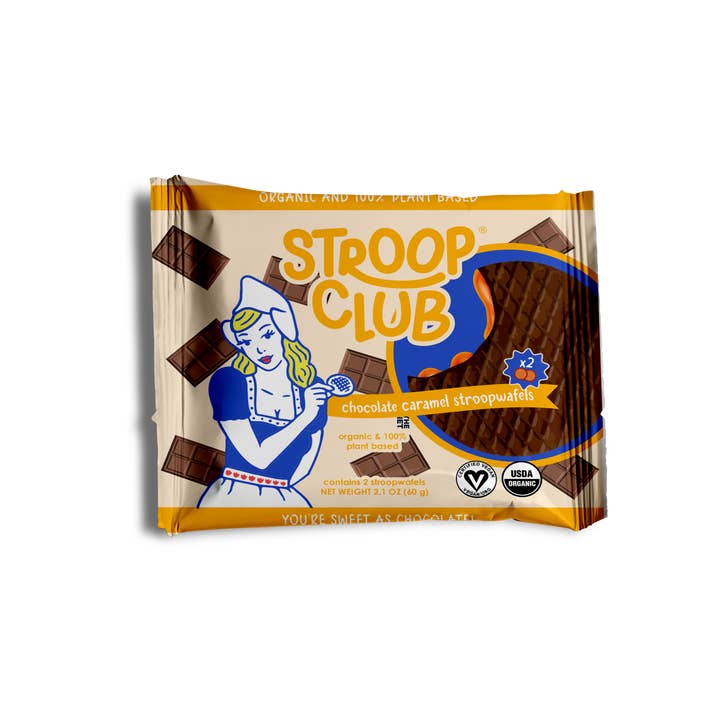Stroop Club - Wholesale Cookie - Chocolate Caramel Organic & Plant-based Stroopwafel 2-pack1