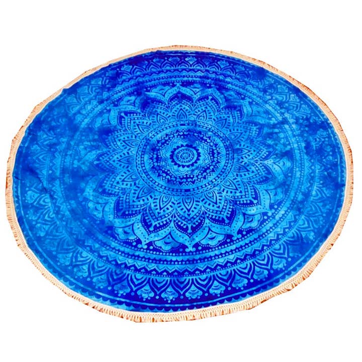 Tapisserie Murale Mandala Étoile Ombre Bleu pour la vente par Wild Lotus