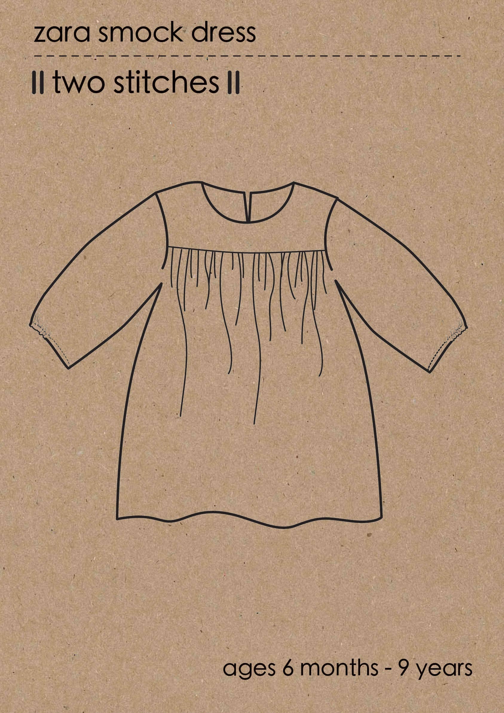 Two Stitches Patterns - Venta al por mayor Kits de costura - Patrón de vestido smock Zara para ropa infantil2