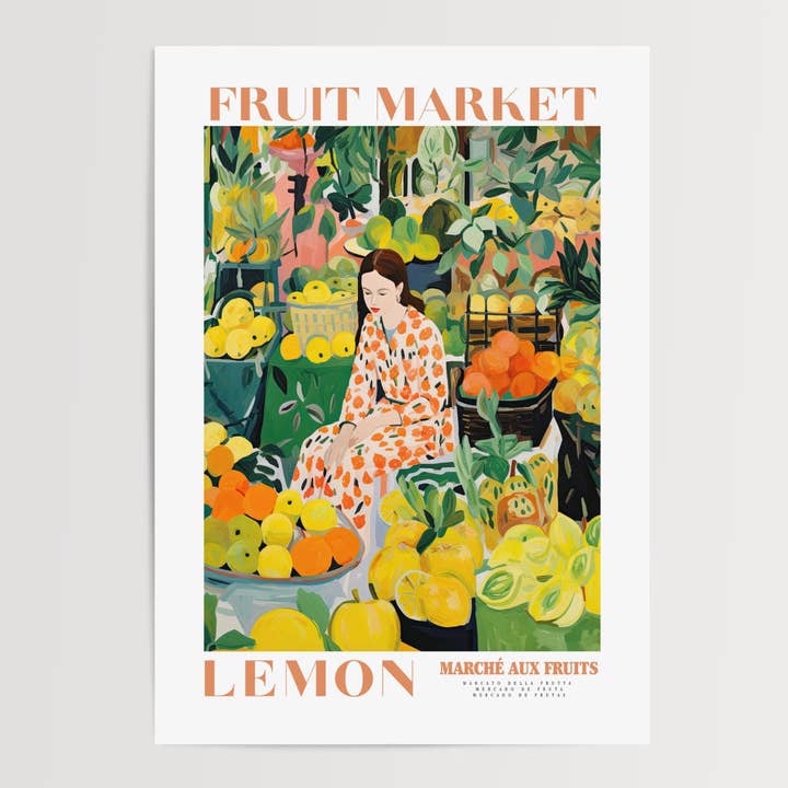 Lemon Girl - Affiche du marché aux fruits pour la vente par Enchanted Sights