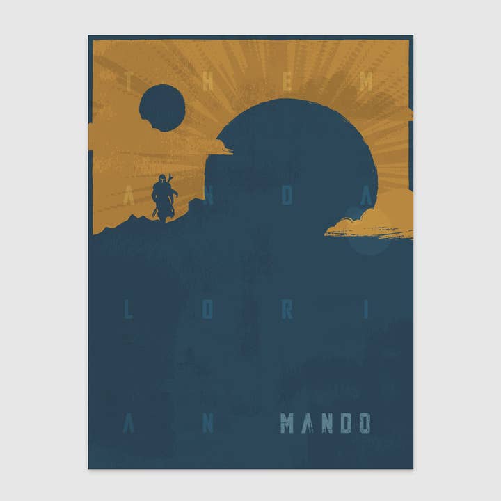 Mando Wall Art Print, Mandalorian Style Print, Sci-Fi for wholesale by Baldy And The Fidget