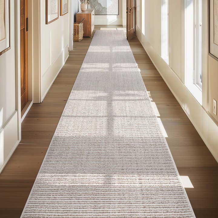 Well Woven - Wholesale Runner Rug - Custom Size Runner Berber Stripes Stripe Beige Choose Length