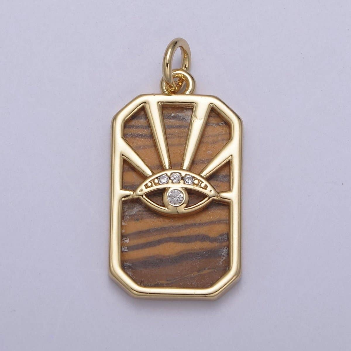 Aim Eternal - Wholesale Pendant/Charm Necklace - Gold Evil Eye Charm Necklace, Tiger Eye, Abalone, Pearl Evil Eye Charm Necklace, Rectangle Evil Eye Charm, Evil Eye Tag, Square Evil Eye Charm, Eye of Ra N-774 - N-7760