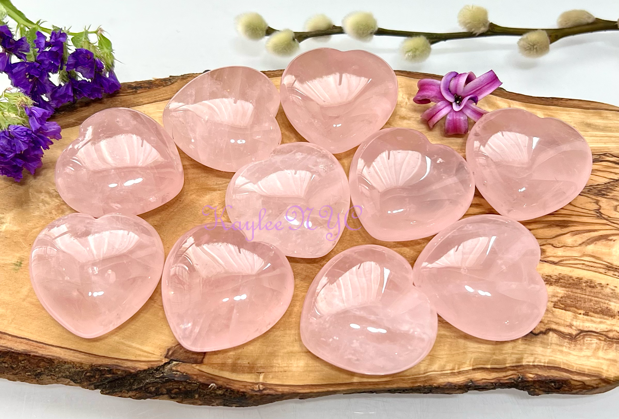 KayleeNYC - Wholesale Spiritual stone/crystal - 40mm Natural Rose Quartz Heart Crystal3