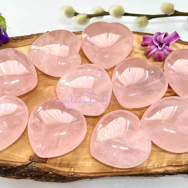 KayleeNYC - Wholesale Spiritual stone/crystal - 40mm Natural Rose Quartz Heart Crystal3