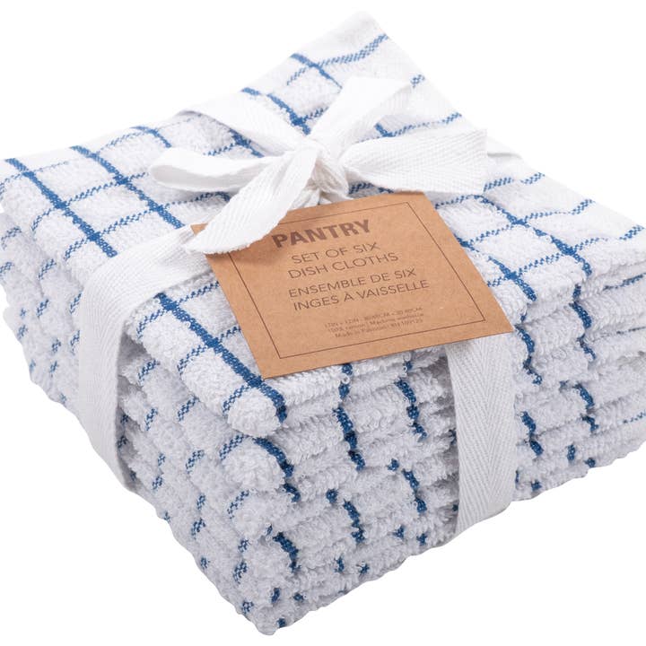 KAF Home - Wholesale Dishcloth - KAF Home Set of 6 Checkered Terry Dish Cloths - 12 x 12