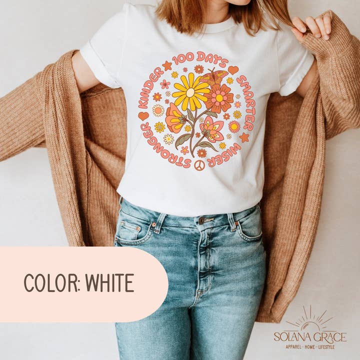 Chemises de professeur rétro pour 100 jours d'école, 100 jours d'école joyeux, 100e jour d'école pour la vente par Solana Grace