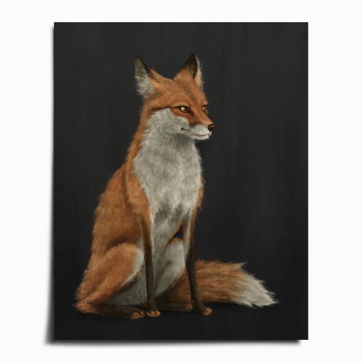 The Ugly Cat Studio - Wholesale Art Print - Red Fox Fine Art Print - Black Edition4