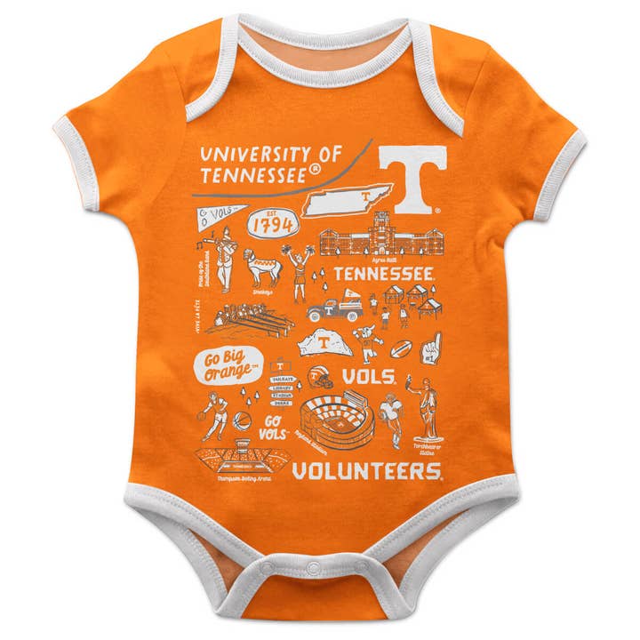 Tennessee Vols Hand Sketched Impressions Artwork Bodysuit for wholesale by Vive La Fete