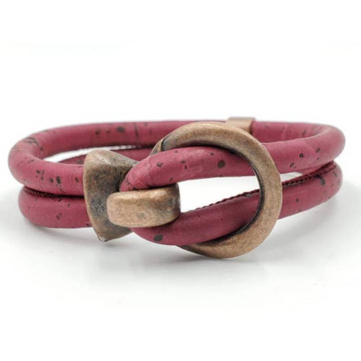 Gem Lounge Jewelry - Wholesale Bangle Bracelet - Pick Your Color: Cork Copper Open Hook Bracelet2