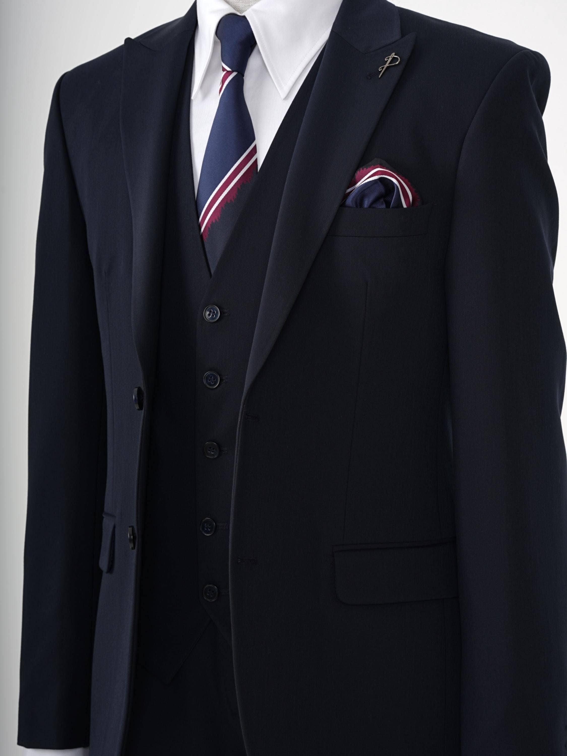 parez suits - Wholesale Suit Set - Men's - Mens Dark Navy Blue Three Piece Slim Fit Suit PAREZ SUITS3