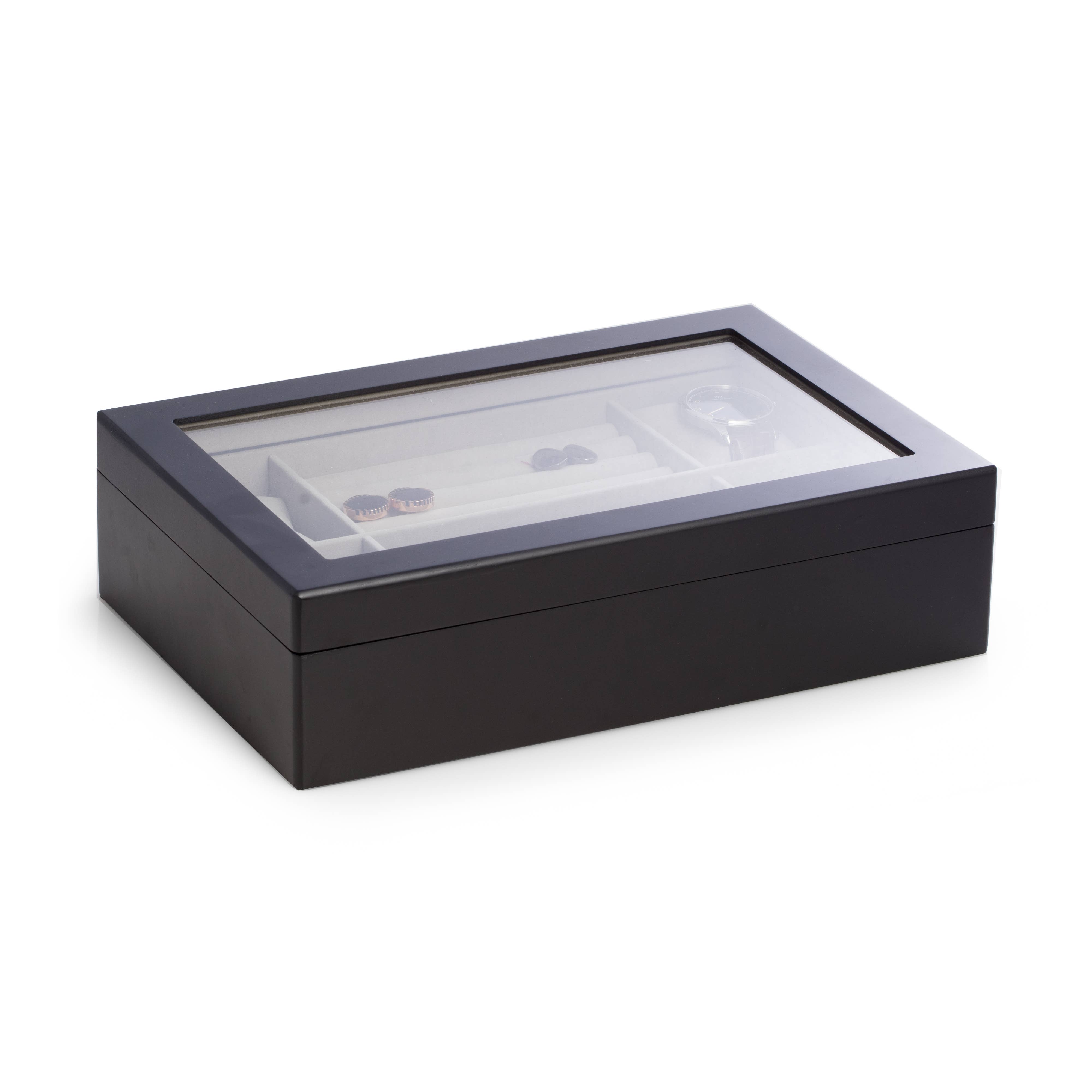 BeyBerk International - Wholesale Jewelry Box/Organizer - Storage and Valet - Matte Black Finish0