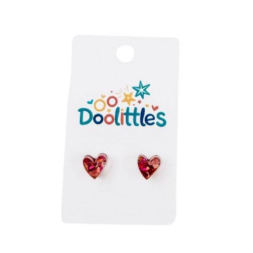 Doohickies - Wholesale Stud/Post Earrings - Tiny Doolittle Acrylic Heart Stud Earrings3