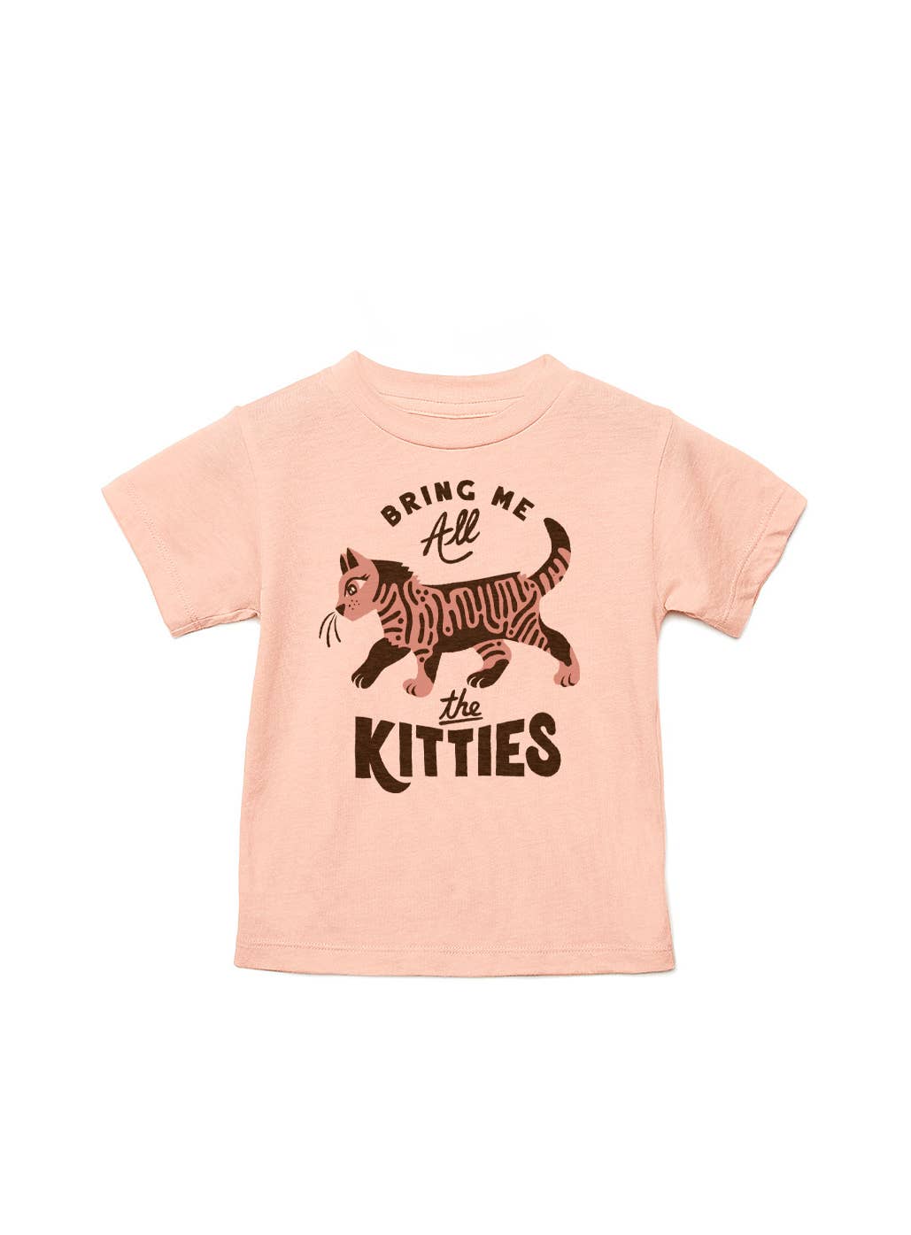 Peach Triblend Bring Me All The Kitties Kids Tee for wholesale on Faire0