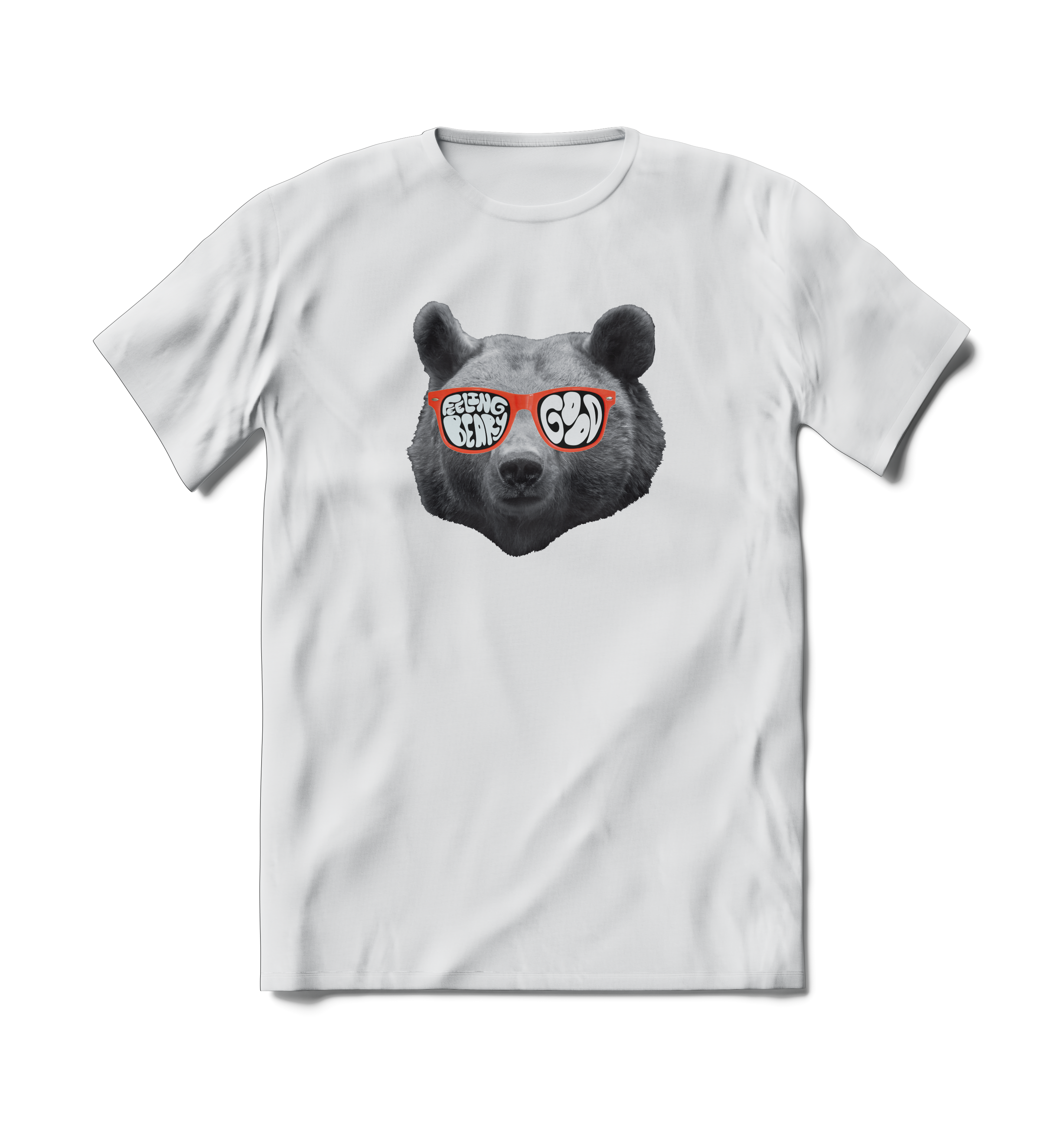 BRIEF INSANITY - Wholesale Screen Printed T-Shirt - Unisex - Feeling Beary Good Short Sleeve T-Shirt0
