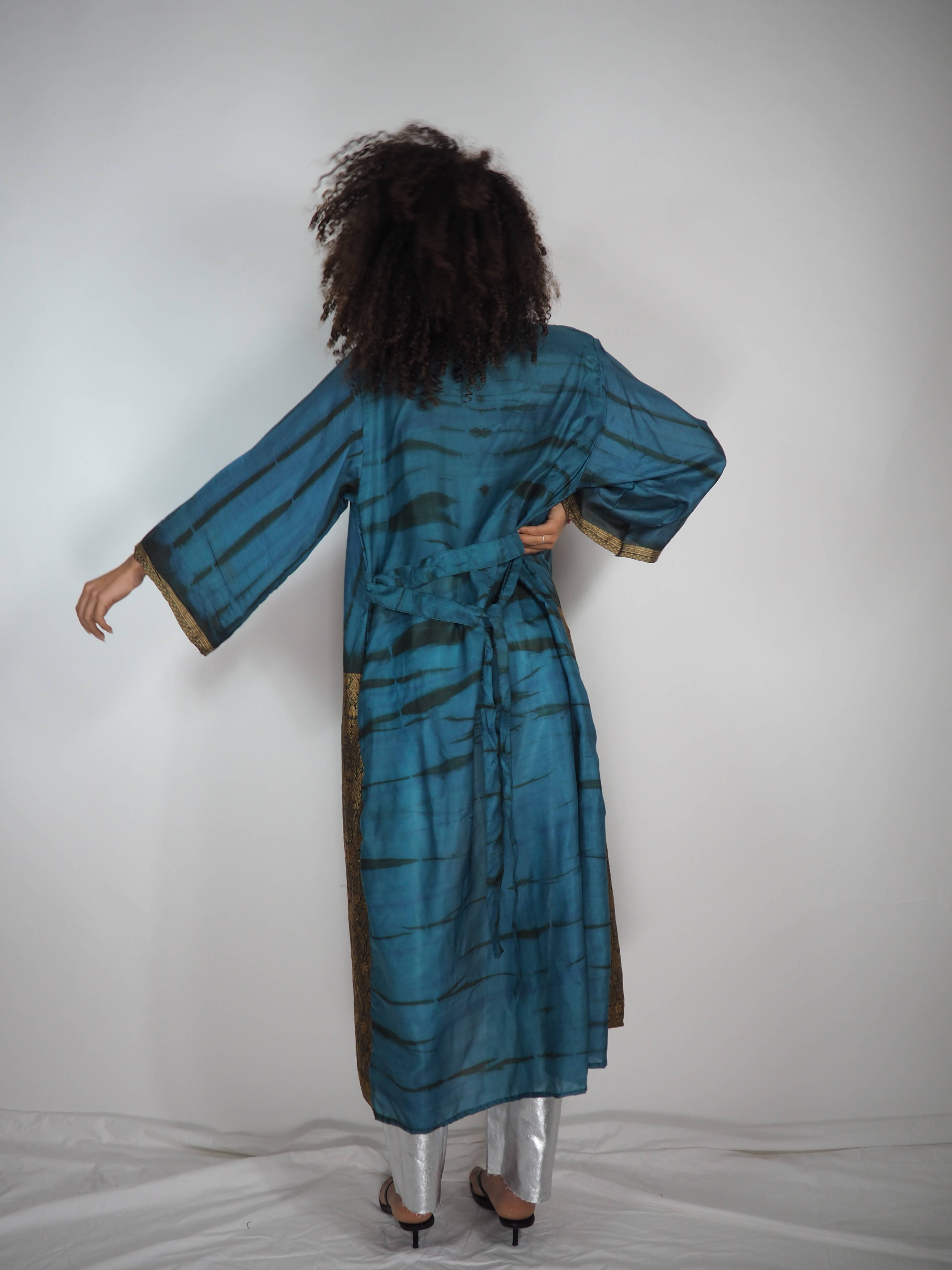 Vagabond Ibiza - Wholesale Kimono - Women's - The Kardash Kimono Long – Up-cycled Vintage Sari Kimono 22