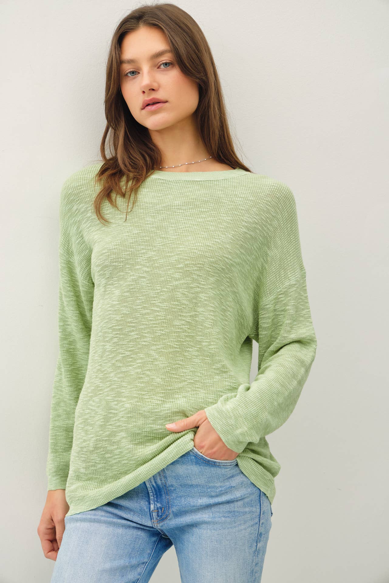 Be Cool - Wholesale Knit Sweater - Women's - LIGHTWEIGHT COTTON SLUB SWEATER 0