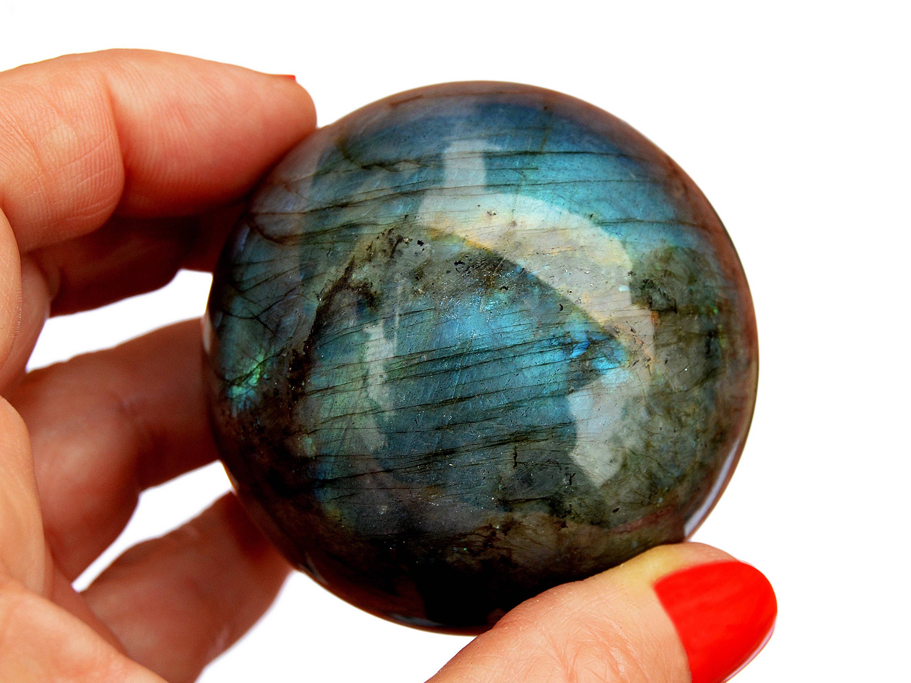 Kaia & Crystals - Wholesale Spiritual stone/crystal - XL Natural Labradorite Sphere Stone (65mm - 100mm)0