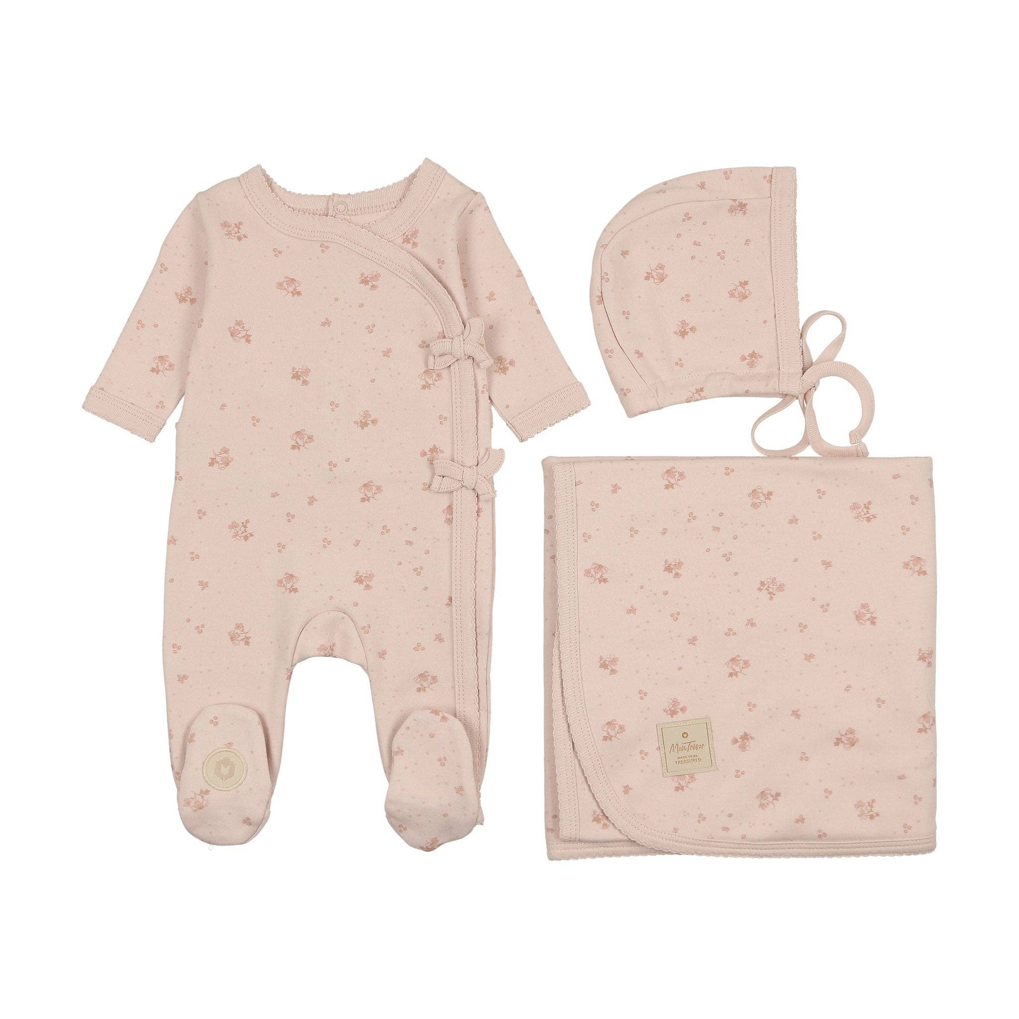 Mon Tresor Bebe – wholesale Clothing set – Baby – Scattered Blossoms Layette Set0