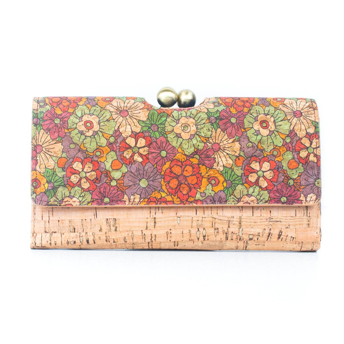 Meninas Bonitas Cork - Vente Portefeuille – femme - Portefeuille femme en liège naturel avec fermoir en laiton ancien10