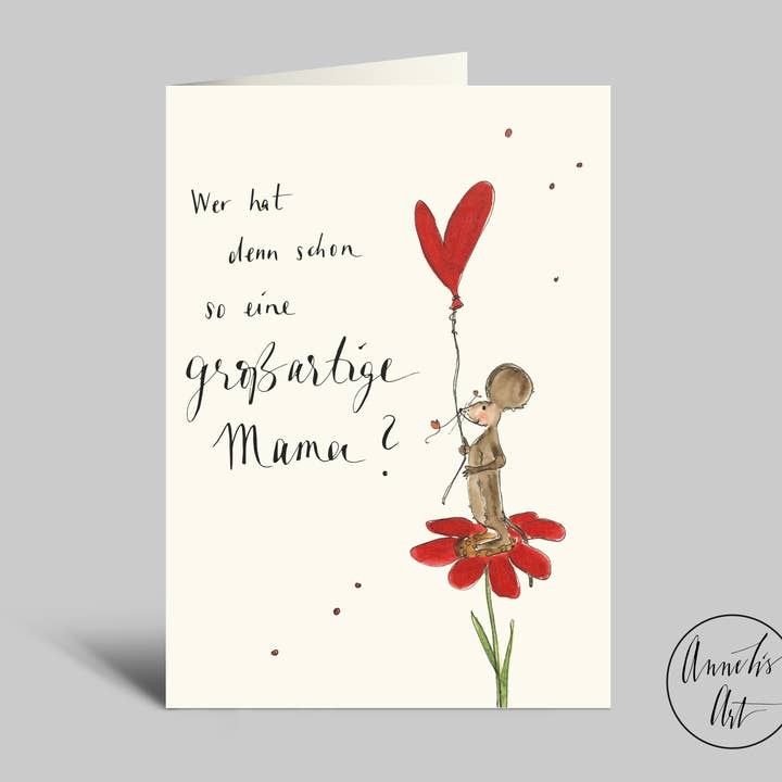 Postkarte | Großartige Mama | Klappkarte zum Muttertag für den Großhandel von Annelis Art
