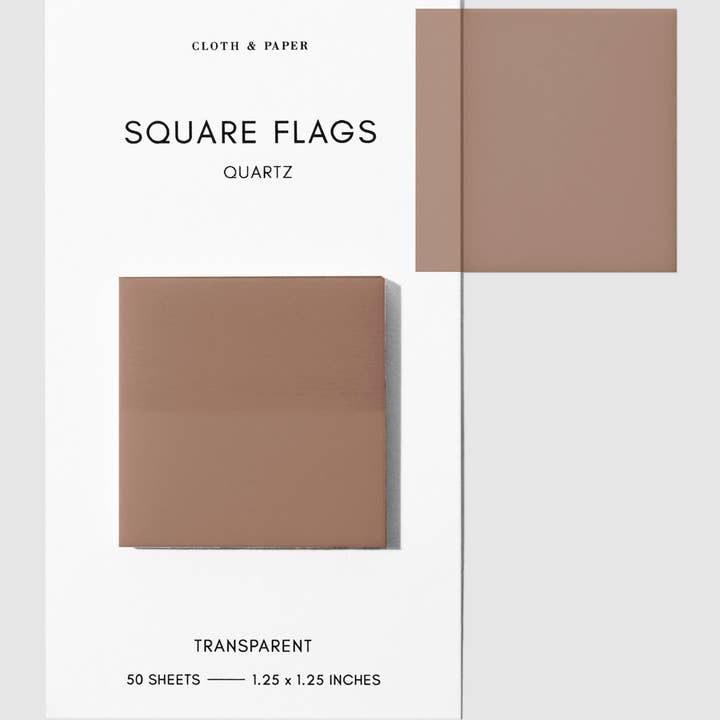 Cloth & Paper - Wholesale Bookmark - Square Transparent Page Flags50