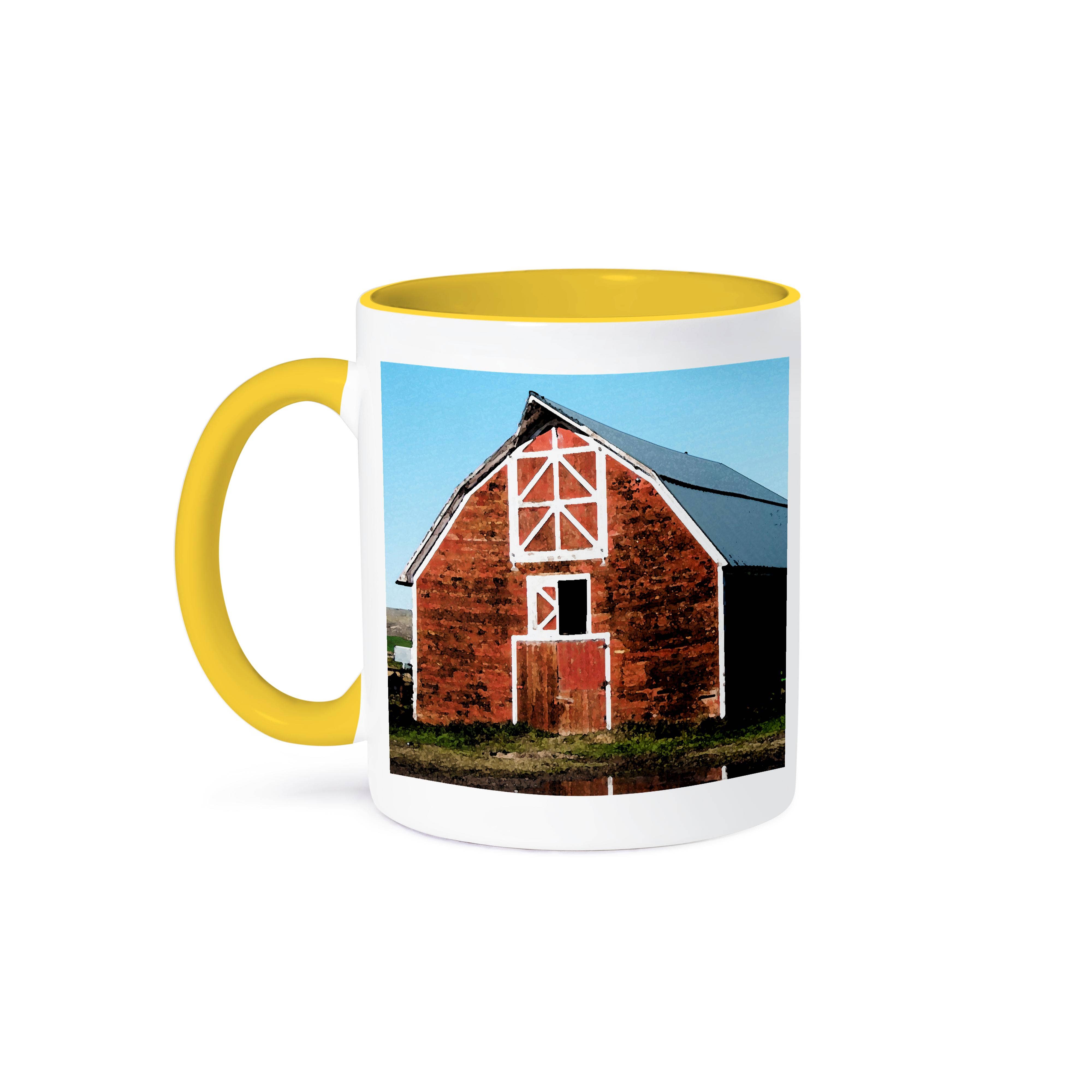 3dRose – Engroshandel Kaffekrus – 3dRose, En stor rød lade lavet i et digitalt fresko-look, Krus0