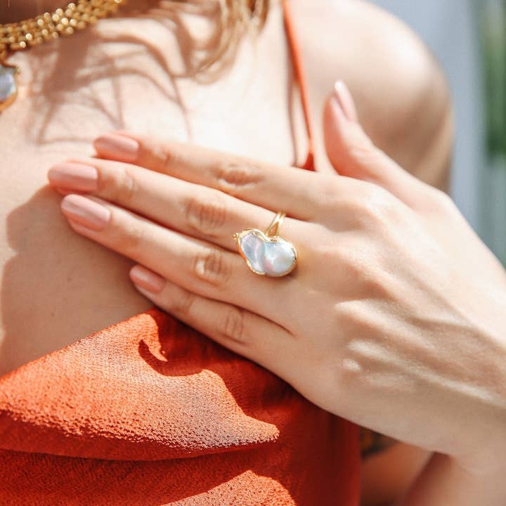 Chakarr Jewelry - Wholesale Cocktail/Statement Ring - CORE | 1OAK BAROQUE PEARL RING1