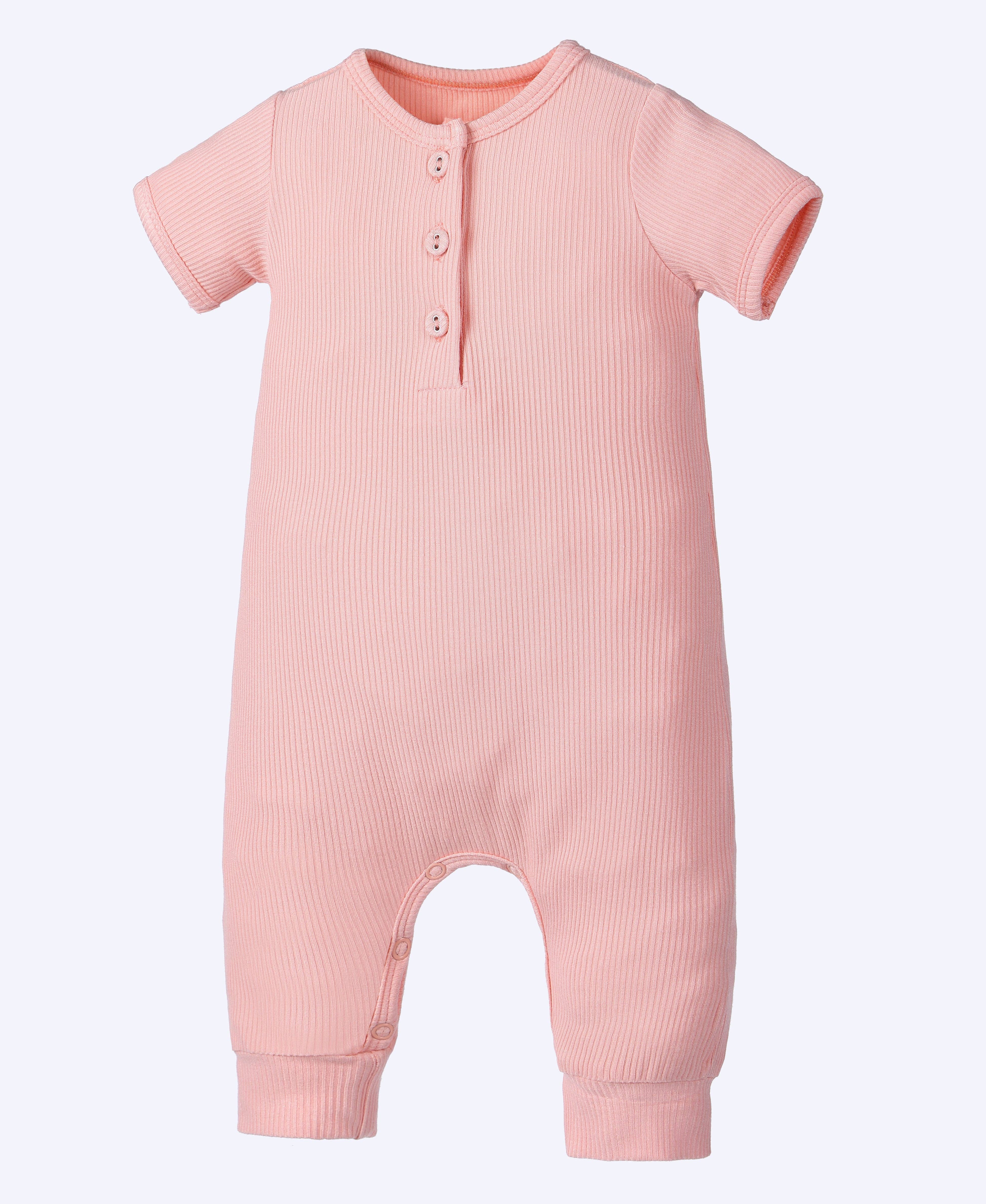 Earth Baby Outfitters - Wholesale Jumpsuit - Baby - Bamboo Ribbed Short Sleeve Henley Romper3