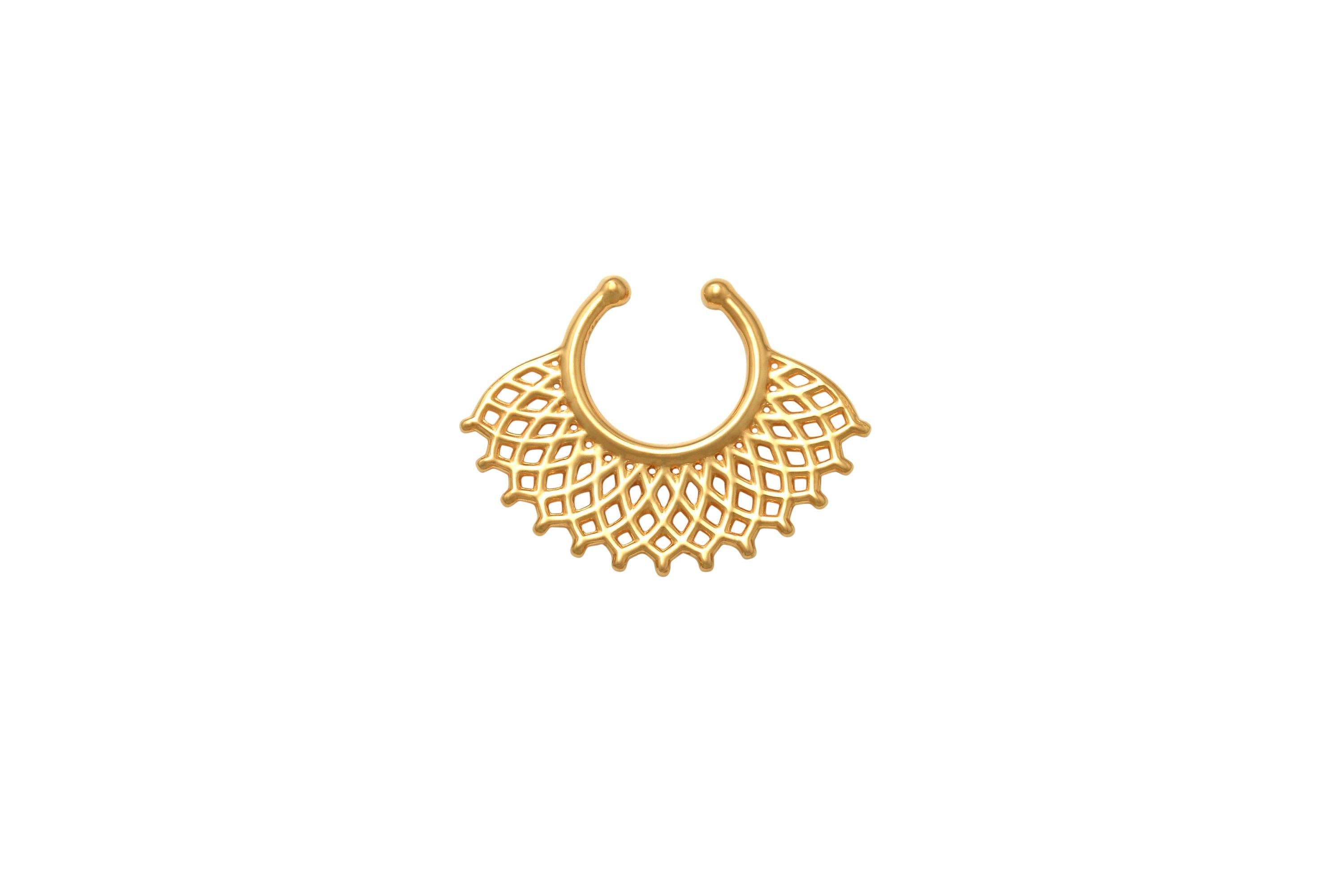 Zahav Jewelry – Brincos de argola por atacado – Ouro maciço 14kt | RBG - Design de gola esque | Ouro maciço | Piercing Daith | Aro de septo | Aros para o nariz | Joias de Moda Septum Clicker I