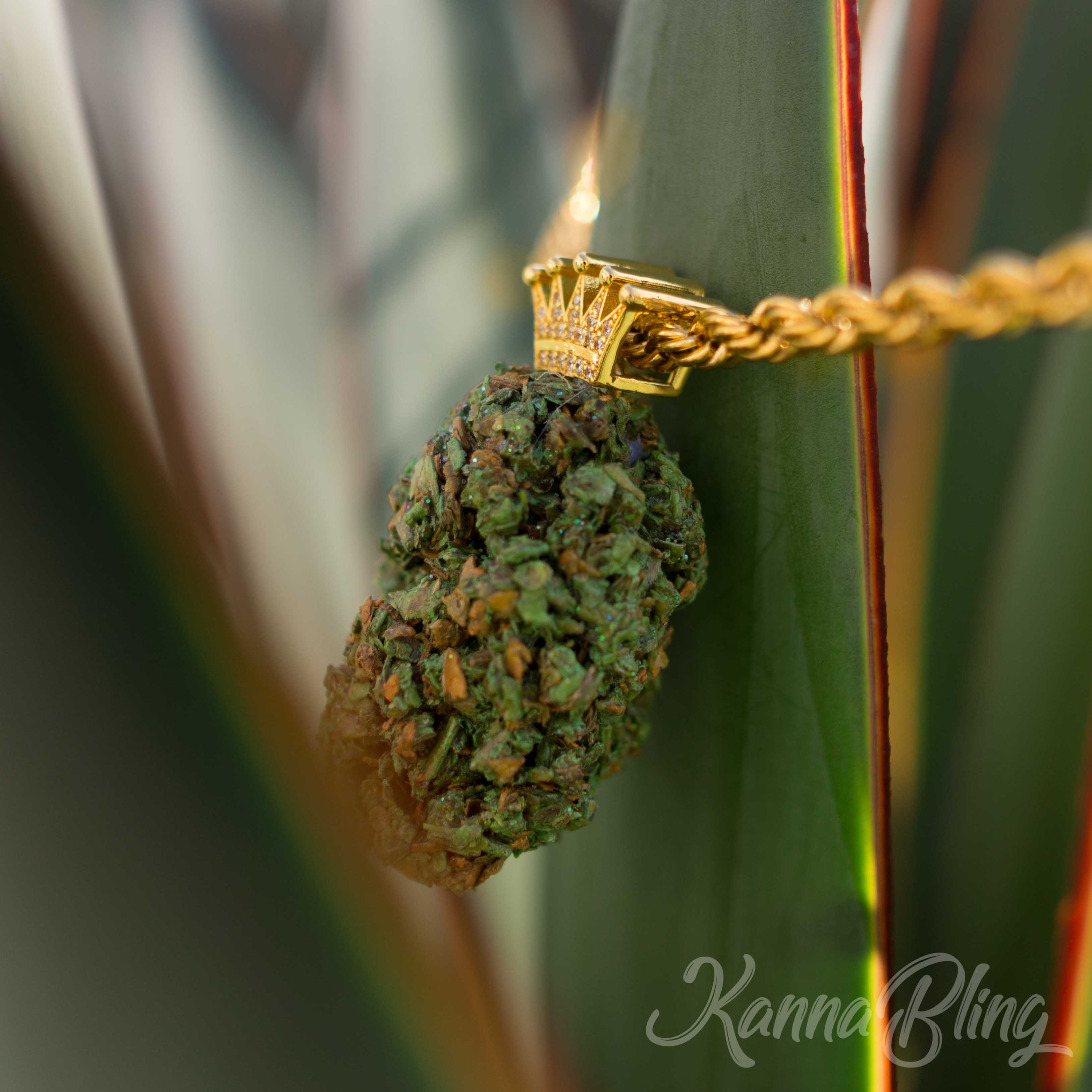 Kannabling - Wholesale Pendant/Charm Necklace - KannaBling - Crown Bail Gold Rope Chain 30"1