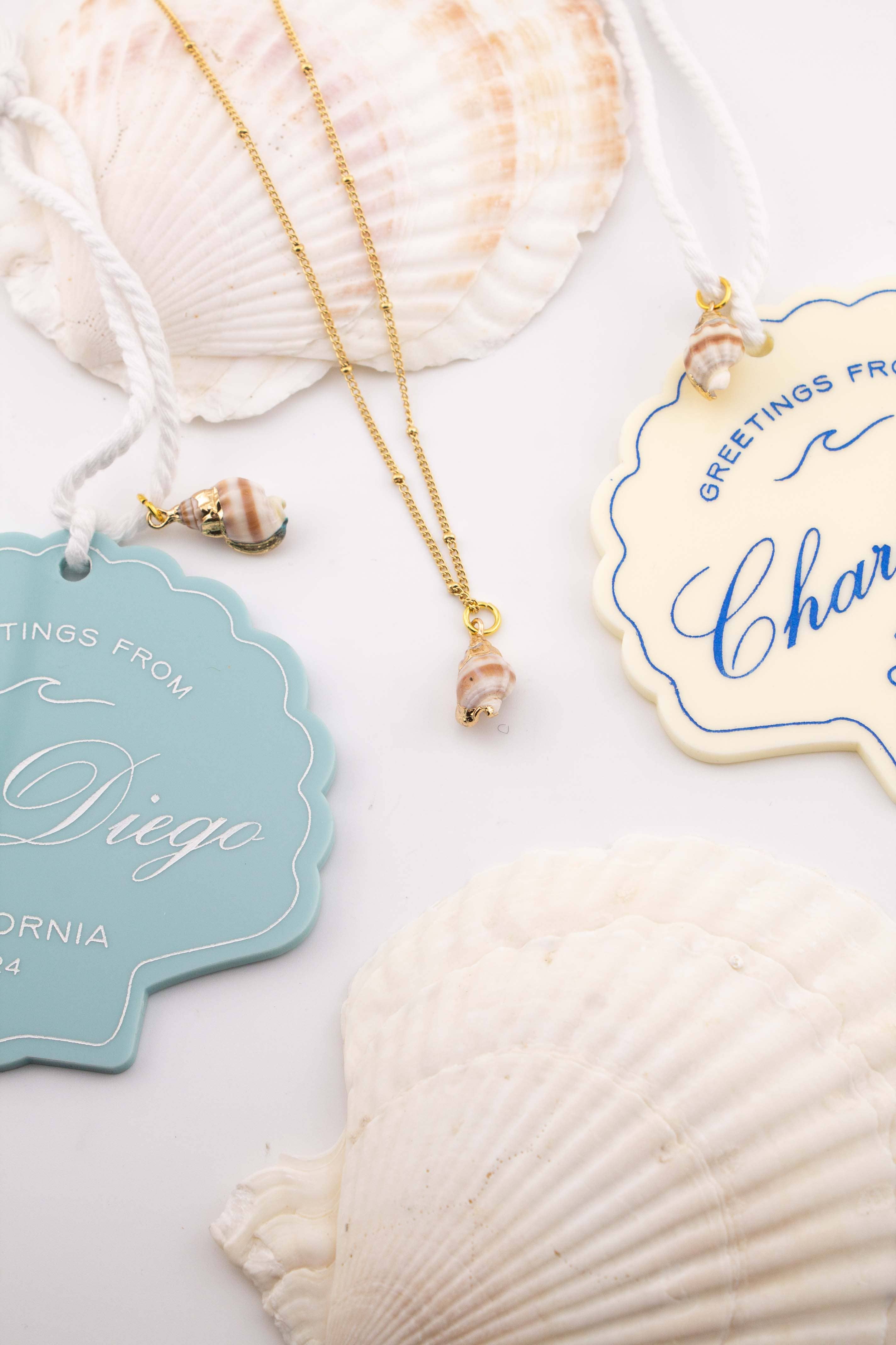 Freshwater Curated Goods – wholesale Ornament – Custom Your City Seashell Charm Ornament4