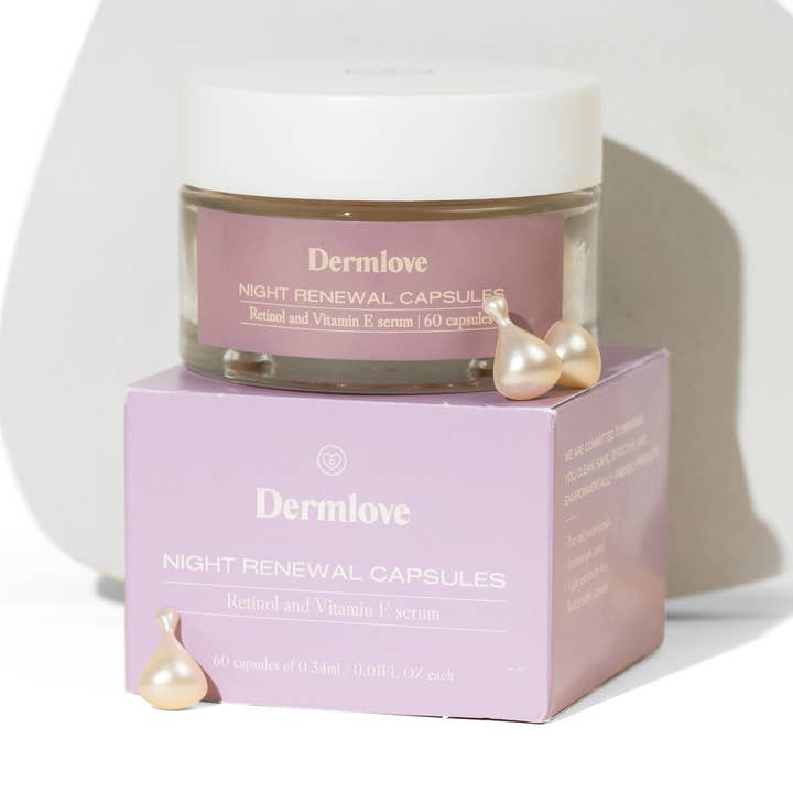 NIGHT FORNYELSE SERUM - Retinol & Vitamin E - 60 kapsler for engroshandel hos Dermlove