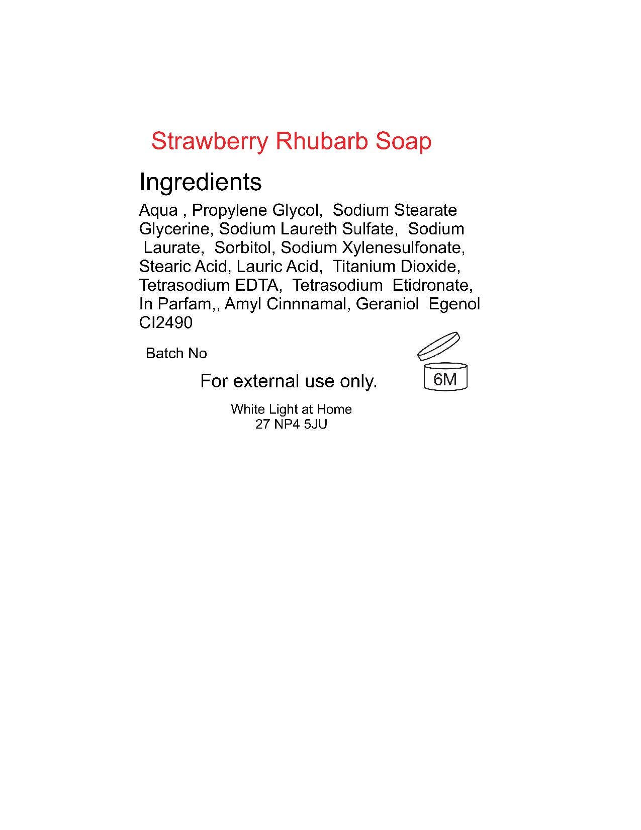 White light at home – wholesale Bar Soap – Strawberry Rhubarb Artisan Soap LOAF6