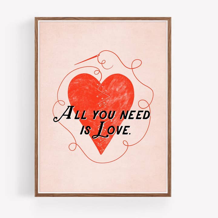 Allt du behöver är kärlek - Citat Wall Art för wholesale av Annie Bailey Art